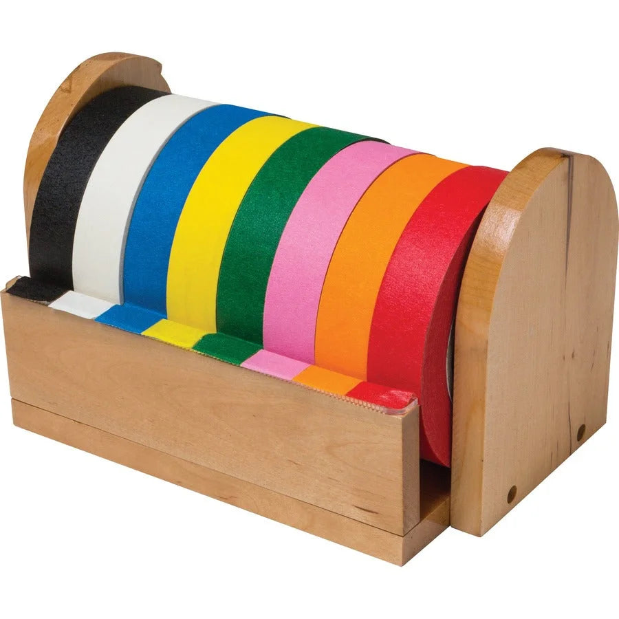 Creativity Street Wood Masking Tape Holder - Holds 8 Tapes - Brown - Dispensers