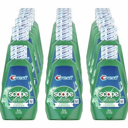 Crest Scope Classic Mouthwash: Minty Fresh Breath - 1.20 fl oz - 180/Carton - Personal Hygiene Supplies