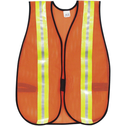 Crews Reflective Safety Vest - Visibility Protection - Orange - Lightweight & Washable - Jackets / Vests