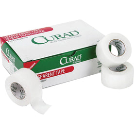 Curad Cloth Silk Adhesive Tape: Transparent White 1’’ x 10 yd - Secure Dressing - Wound Care