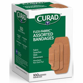 Curad Flex-Fabric Bandages: Tan Fabric 100/Box - Bandages & Wraps