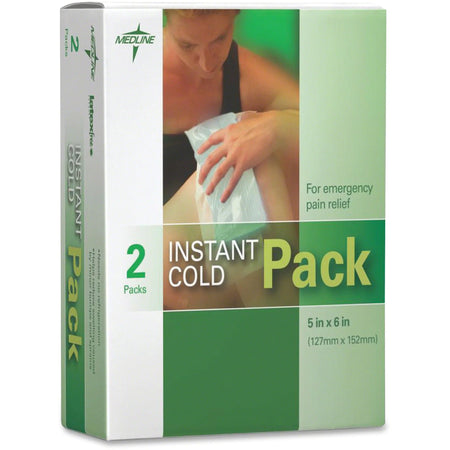 Curad Instant Cold Pack - Fast Relief - 5x6 - White - 2/Box - Wound Care