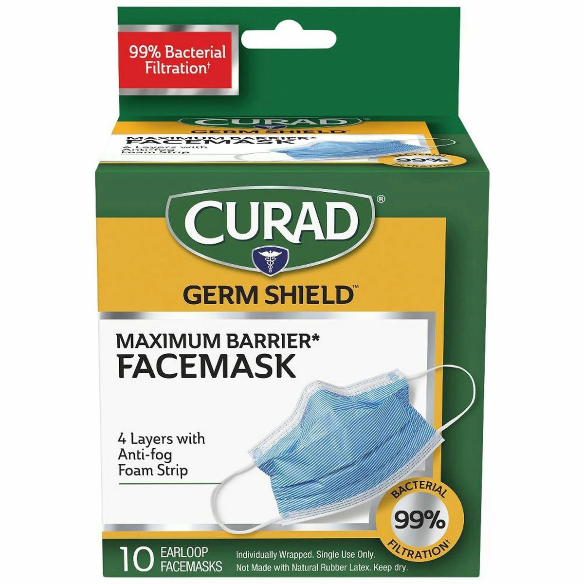 Curad Medical-grade Face Masks - Healthcare Protection - Comfortable & Fluid Resistant - Multipurpose