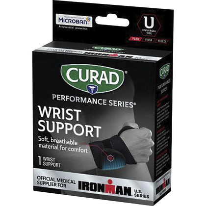 Curad Neoprene Wrist Support Wrap - Universal Fit - Black - Supports