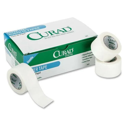 Curad Paper Adhesive Tape: 2’’ x 10 yd - White - Secure Dressing - Wound Care