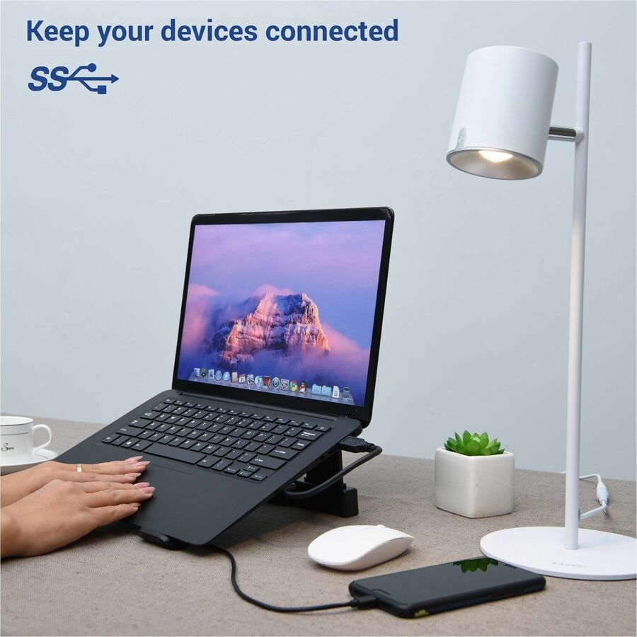 DAC® MP-220 Non-Skid Laptop Stand With 4-Port USB 3.0 Hub, Black - Alternate-Image5