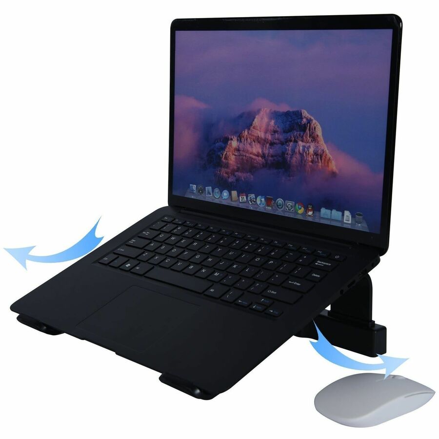 DAC® MP-220 Non-Skid Laptop Stand With 4-Port USB 3.0 Hub, Black - Alternate-Image2