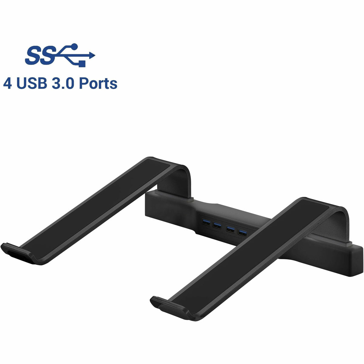 DAC® MP-220 Non-Skid Laptop Stand With 4-Port USB 3.0 Hub, Black - 2000