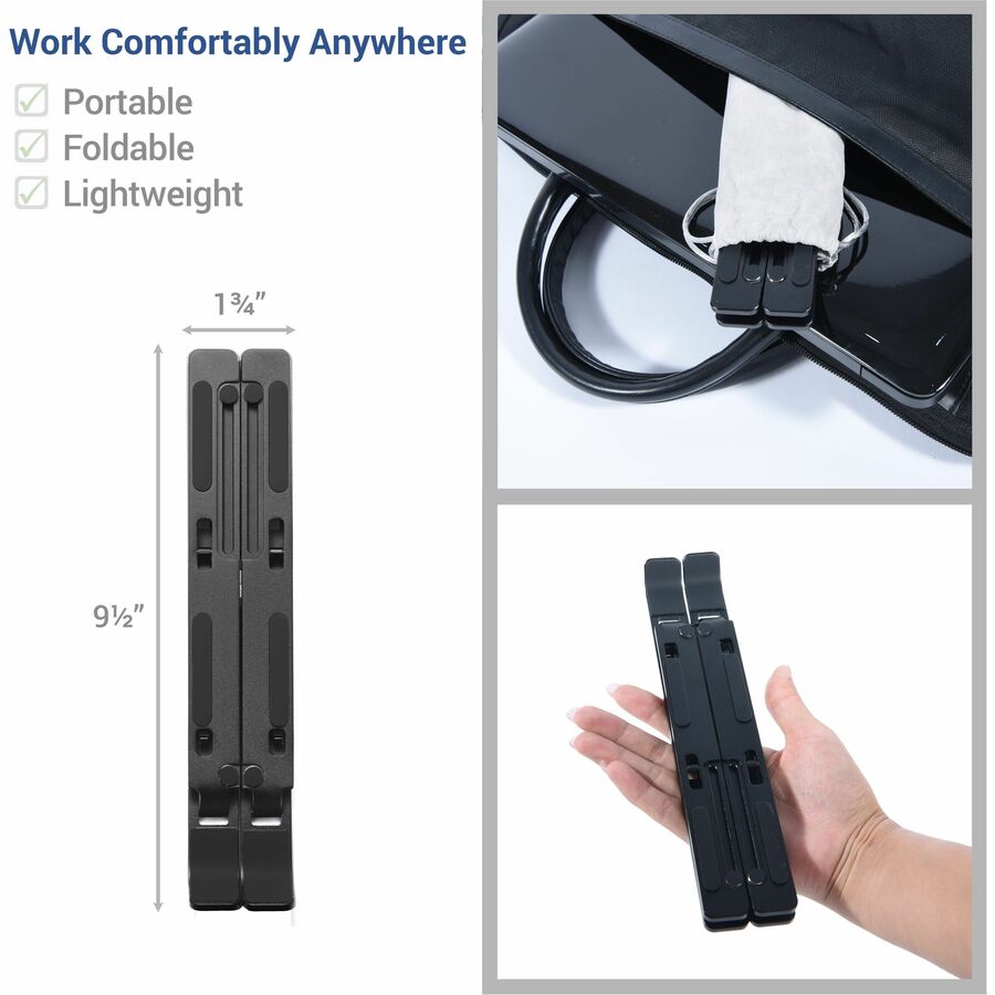 DAC&reg; MP-222 Portable and Adjustable Laptop/Tablet Stand, Black - Alternate-Image3