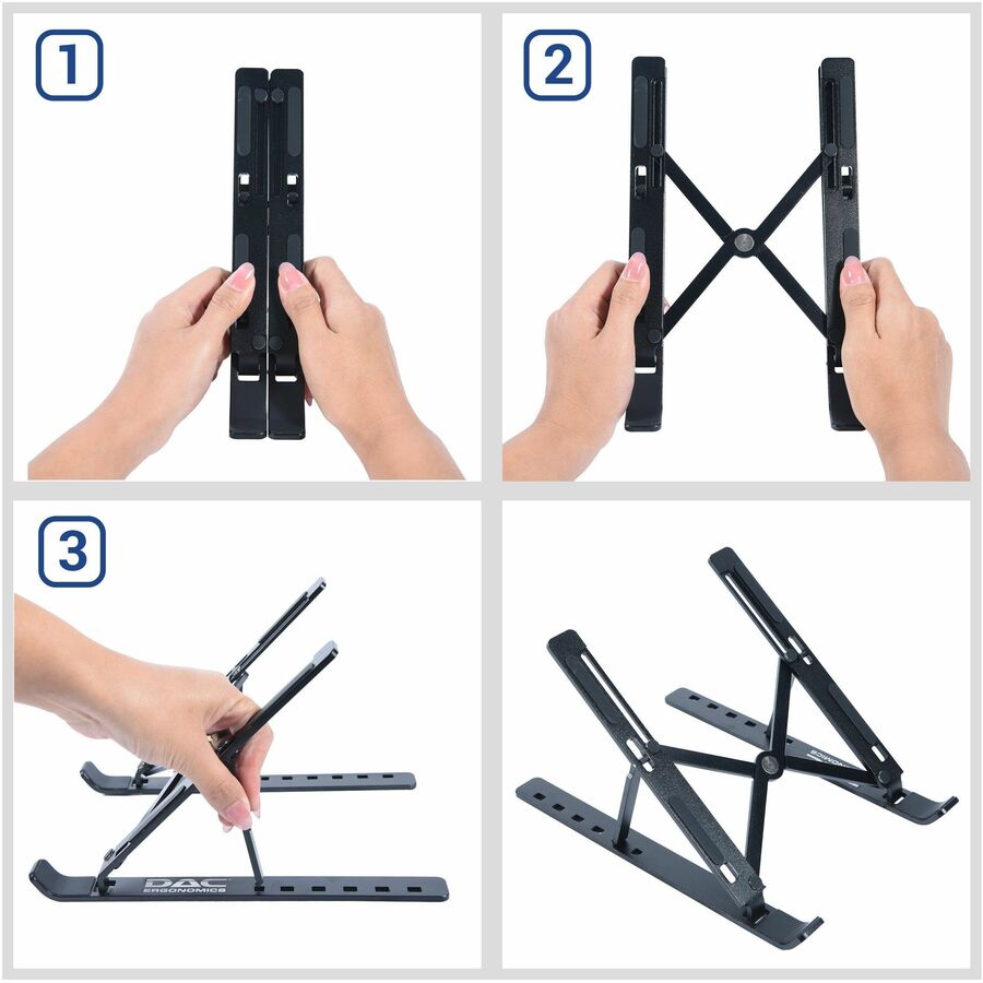DAC&reg; MP-222 Portable and Adjustable Laptop/Tablet Stand, Black - Alternate-Image2