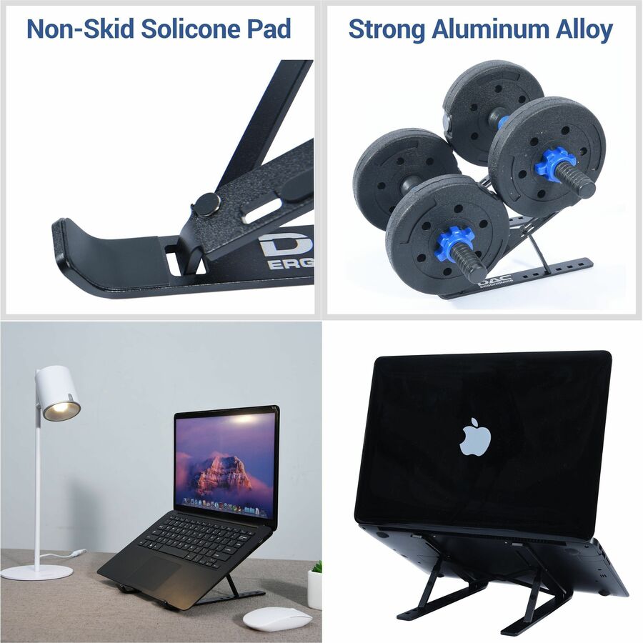 DAC&reg; MP-222 Portable and Adjustable Laptop/Tablet Stand, Black - Alternate-Image5