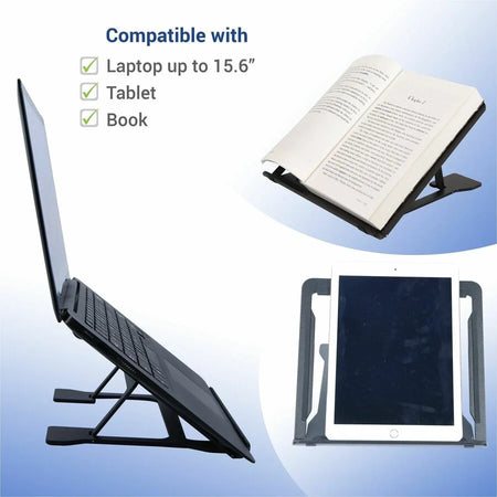 DAC® MP-224 Portable Laptop Stand: 6 Height Levels Aluminum Alloy - Black - Computer / Accessories