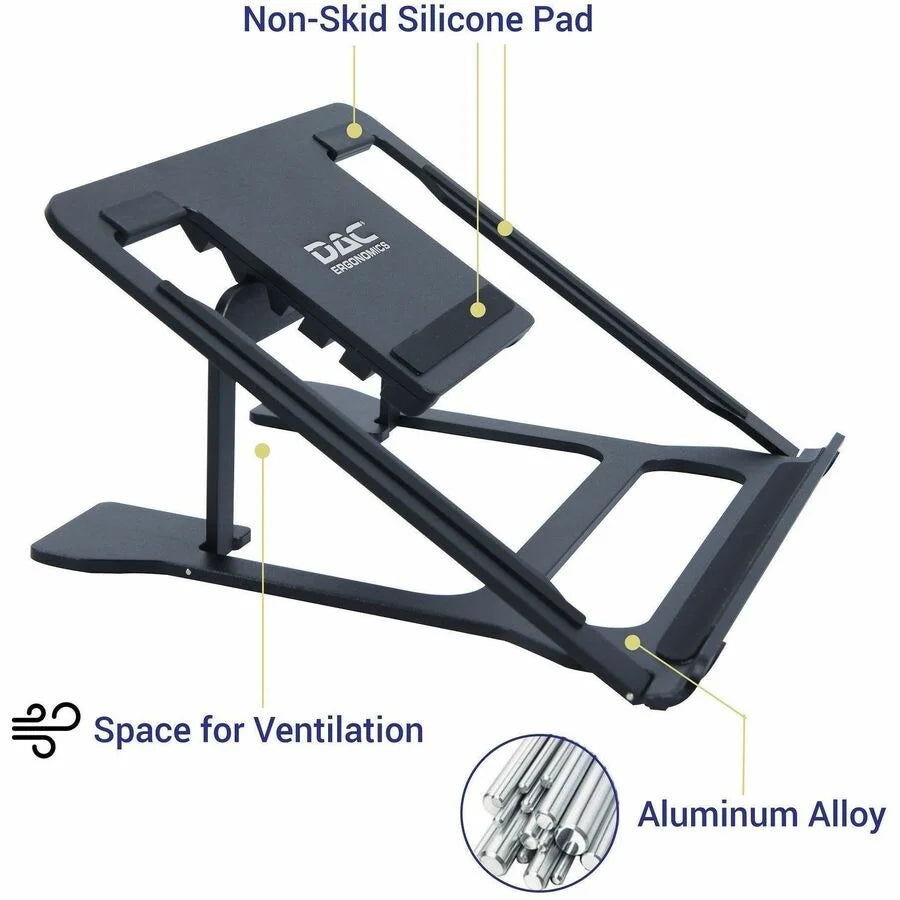 DAC® MP-224 Portable Laptop Stand: 6 Height Levels Aluminum Alloy - Black - Computer / Accessories