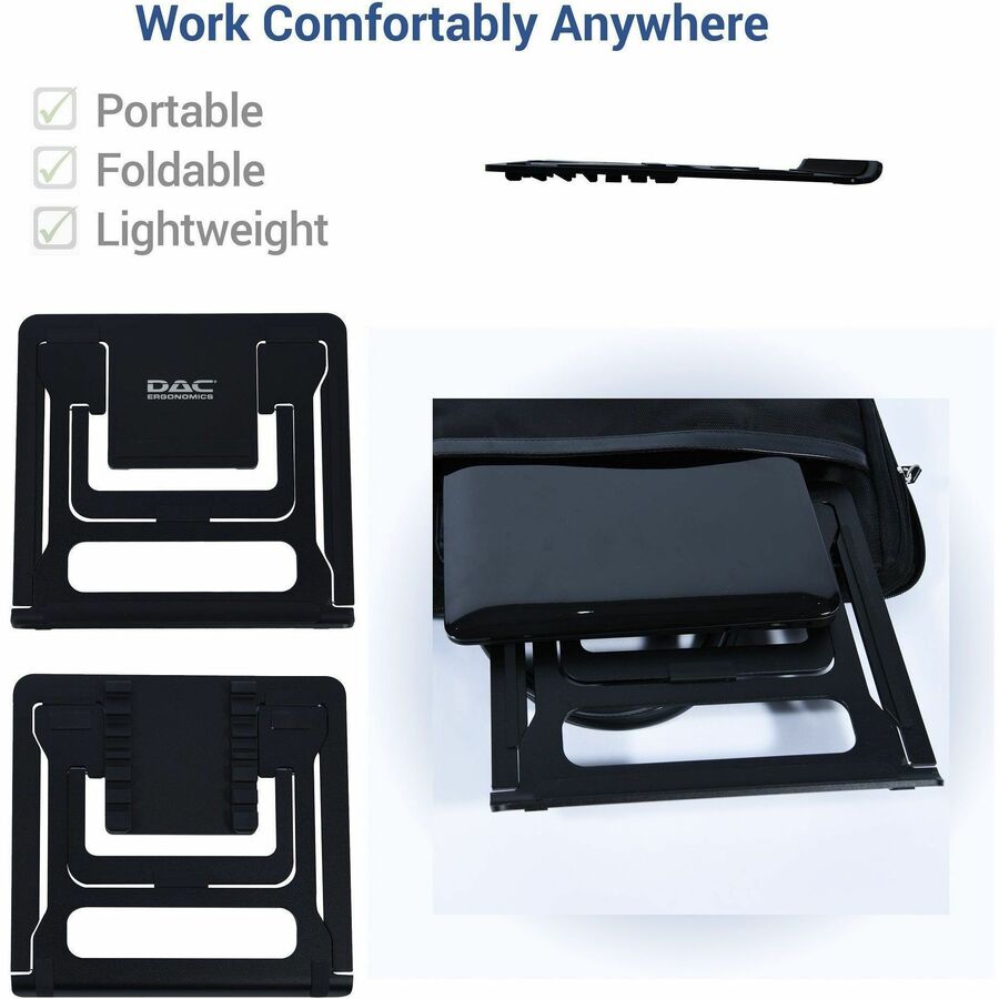 DAC&reg; MP-224 Portable Laptop Stand With 6 Height Levels, Black - Alternate-Image2