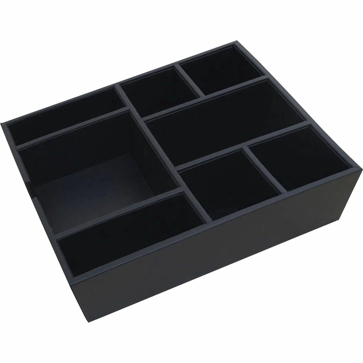 Dacasso Classic Leather Condiment Tray - Durable - Black - Genuine Faux Leatherette Velveteen - 1 Each - Breakroom