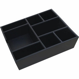 Dacasso Classic Leather Condiment Tray - Durable - Black - Genuine Faux Leatherette Velveteen - 1 Each - Breakroom