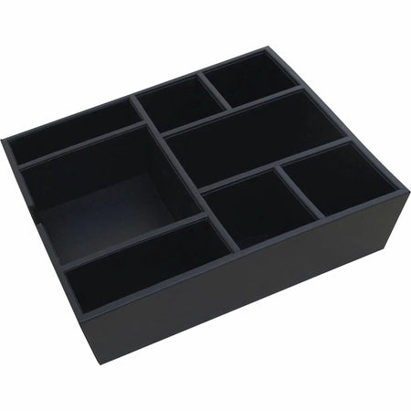 Dacasso Classic Leather Condiment Tray - Durable - Black - Genuine Faux Leatherette Velveteen - 1 Each - Breakroom