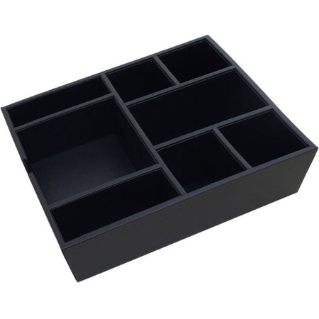 Dacasso Classic Leather Condiment Tray - Durable - Black - Genuine Faux Leatherette Velveteen - 1 Each - Breakroom