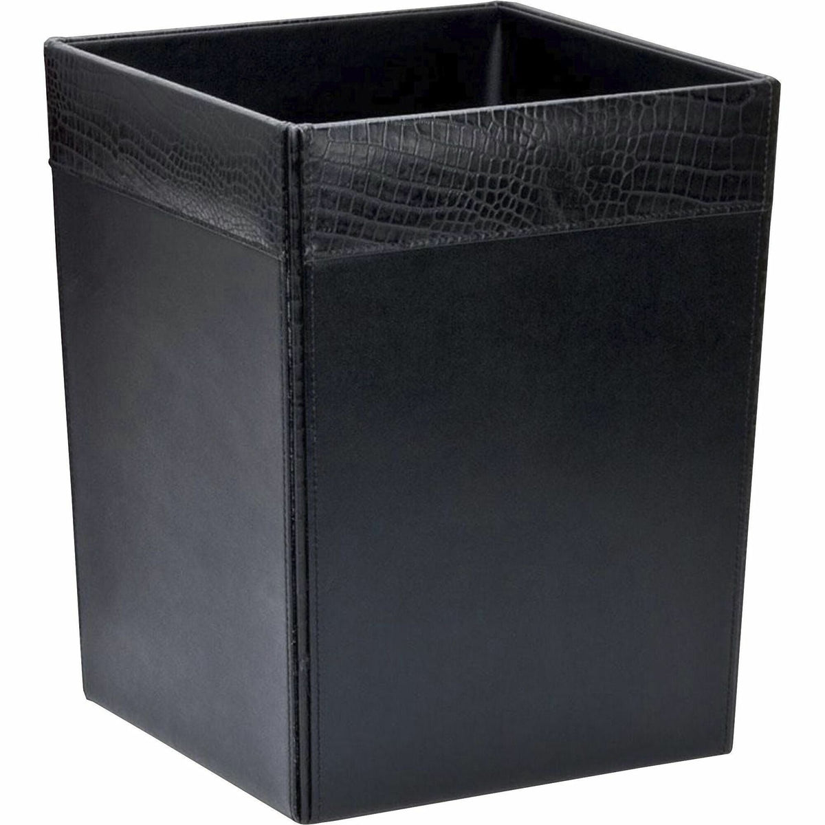 Dacasso Crocodile Embossed Leather Waste Basket - 2000