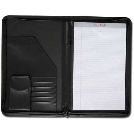 Dacasso Deluxe Legal Portfolio - 8 1/2’’ x 14’’ - Black - 1 Each - Letter & Jr. Pads