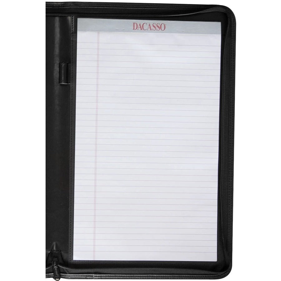 Dacasso Deluxe Legal Portfolio - 8 1/2’’ x 14’’ - Black - 1 Each - Letter & Jr. Pads