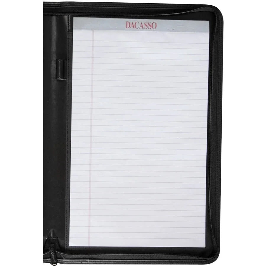 Dacasso Deluxe Legal Portfolio - 8 1/2’’ x 14’’ - Black - 1 Each - Letter & Jr. Pads