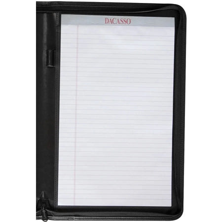 Dacasso Deluxe Legal Portfolio - 8 1/2’’ x 14’’ - Black - 1 Each - Letter & Jr. Pads