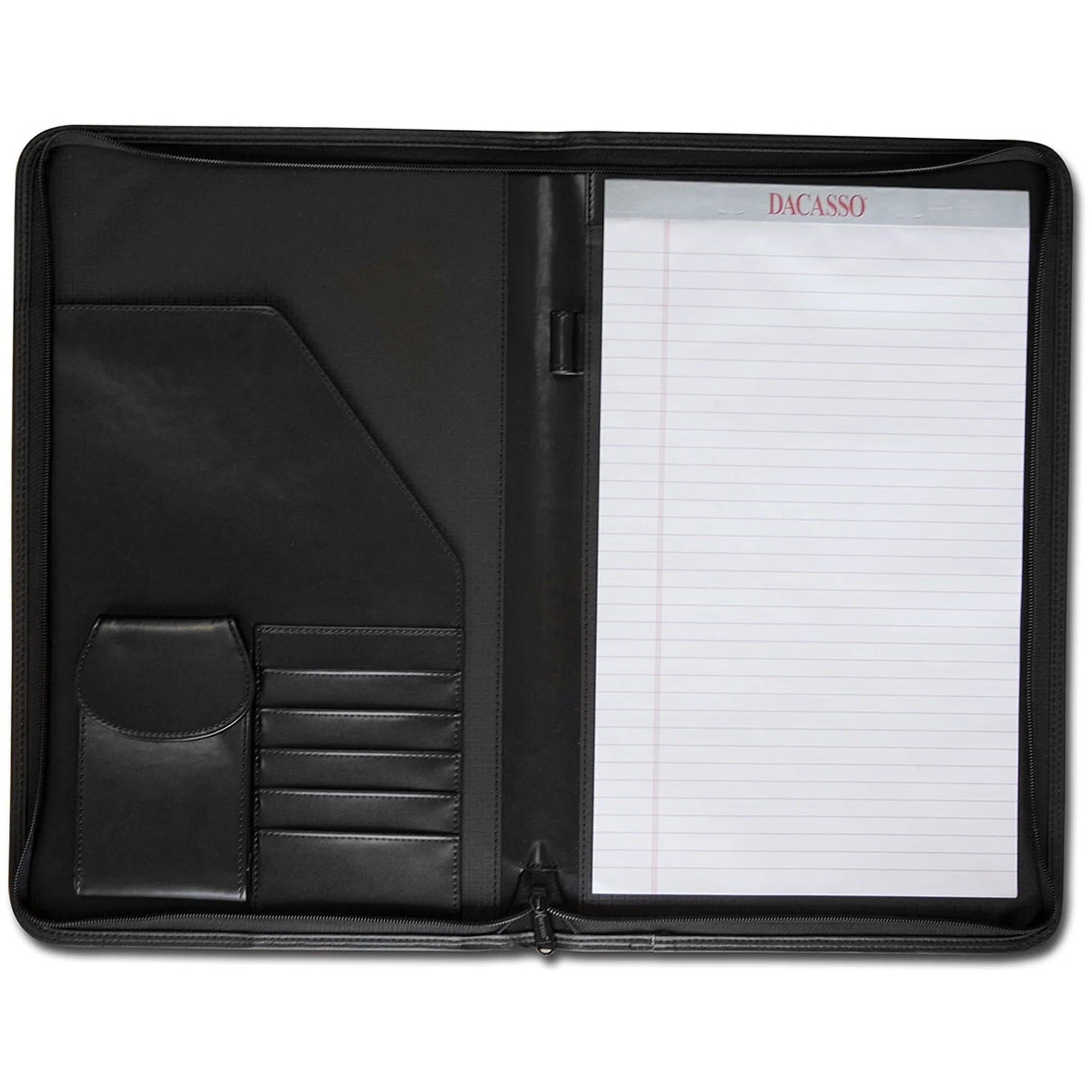 Dacasso Deluxe Legal Portfolio - 8 1/2’’ x 14’’ - Black - 1 Each - Letter & Jr. Pads