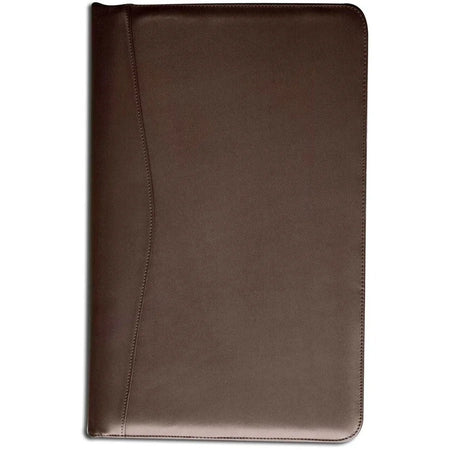 Dacasso Deluxe Legal Portfolio - 8 1/2’’ x 14’’ - Chocolate Brown - 1 Each - Letter & Jr. Pads
