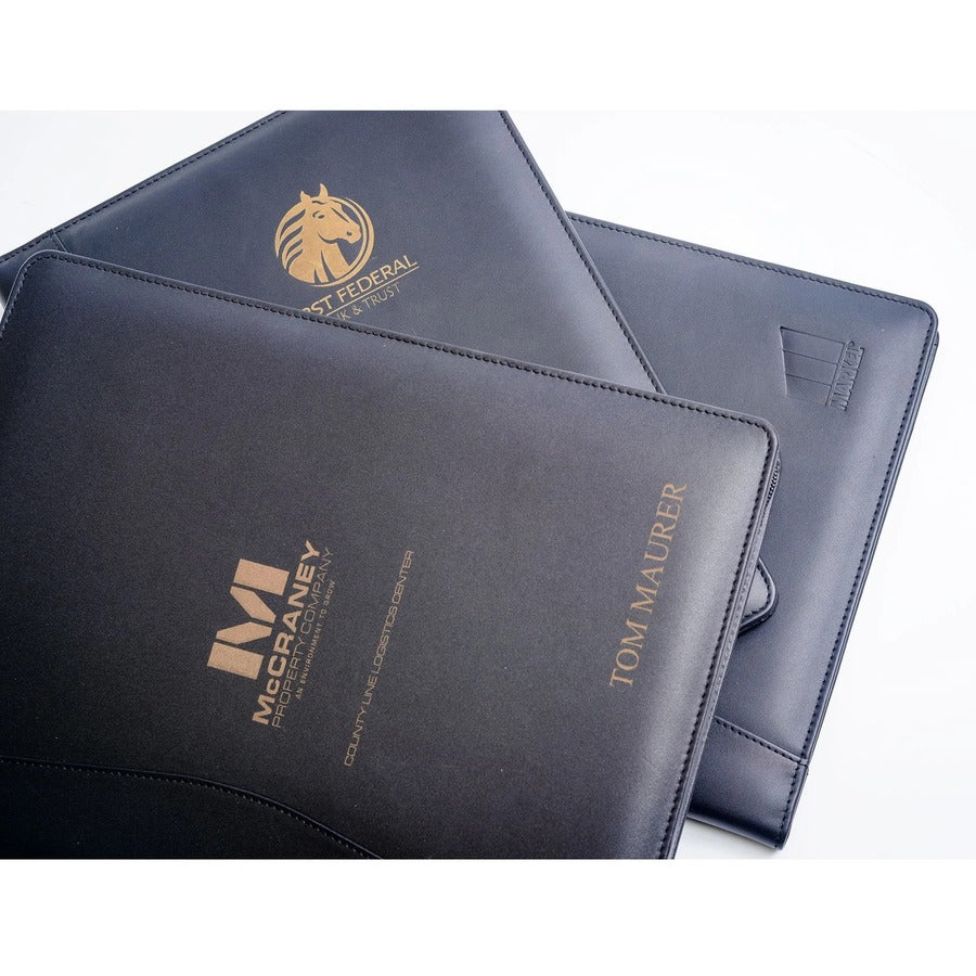 Dacasso Deluxe Letter Portfolio - 8 1/2’’ x 11’’ - Black - 1 Each - Legal & Jr. Pads