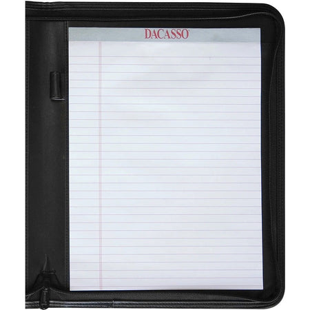 Dacasso Deluxe Letter Portfolio - 8 1/2’’ x 11’’ - Black - 1 Each - Legal & Jr. Pads