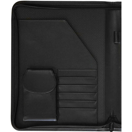 Dacasso Deluxe Letter Portfolio - 8 1/2’’ x 11’’ - Black - 1 Each - Legal & Jr. Pads