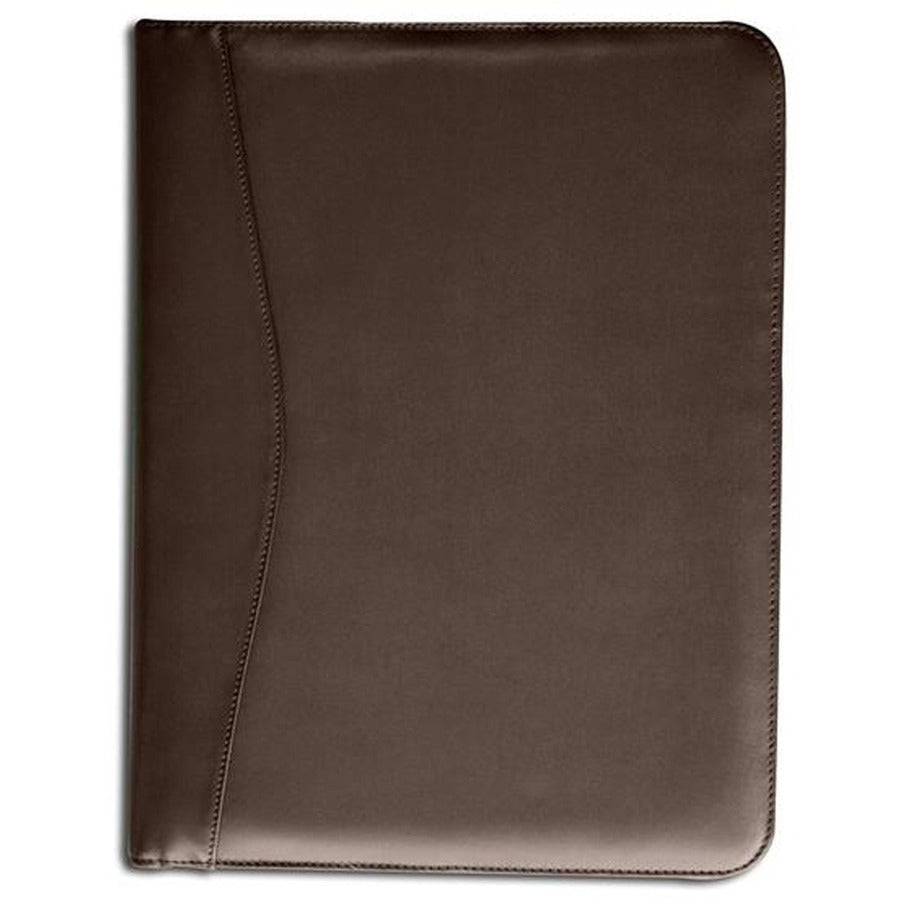 Dacasso Deluxe Letter Portfolio - 8 1/2’’ x 11’’ - Chocolate Brown - 1 Each - Legal & Jr. Pads