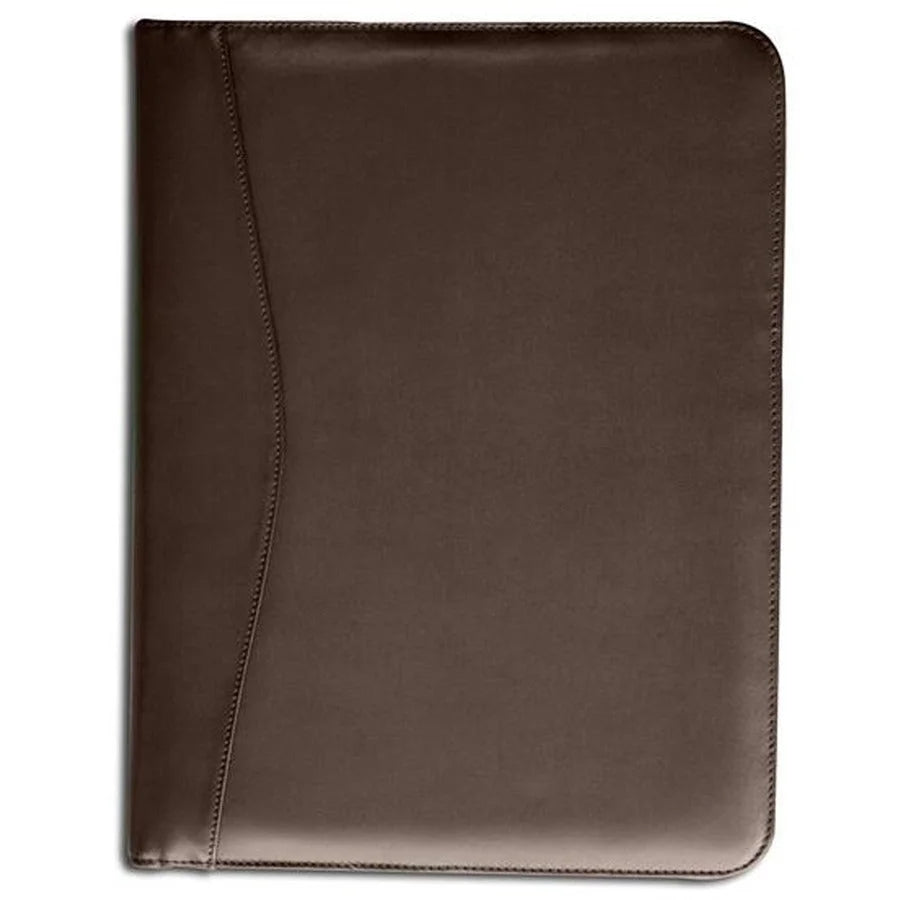 Dacasso Deluxe Letter Portfolio - 8 1/2’’ x 11’’ - Chocolate Brown - 1 Each - Legal & Jr. Pads