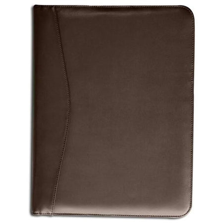 Dacasso Deluxe Letter Portfolio - 8 1/2’’ x 11’’ - Chocolate Brown - 1 Each - Legal & Jr. Pads