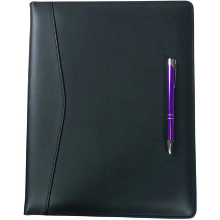 Dacasso Deluxe Letter Portfolio - 8 1/2’’ x 11’’ - Black - 1 Each - Legal & Jr. Pads
