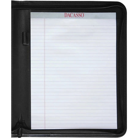 Dacasso Deluxe Letter Portfolio - 8 1/2’’ x 11’’ - Black - 1 Each - Legal & Jr. Pads