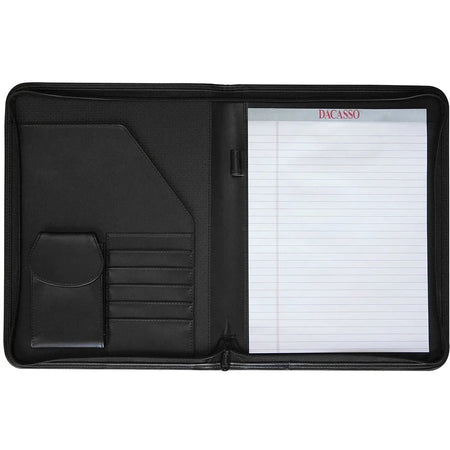Dacasso Deluxe Letter Portfolio - 8 1/2’’ x 11’’ - Black - 1 Each - Legal & Jr. Pads