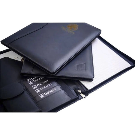 Dacasso Deluxe Letter Portfolio - 8 1/2’’ x 11’’ - Black - 1 Each - Legal & Jr. Pads