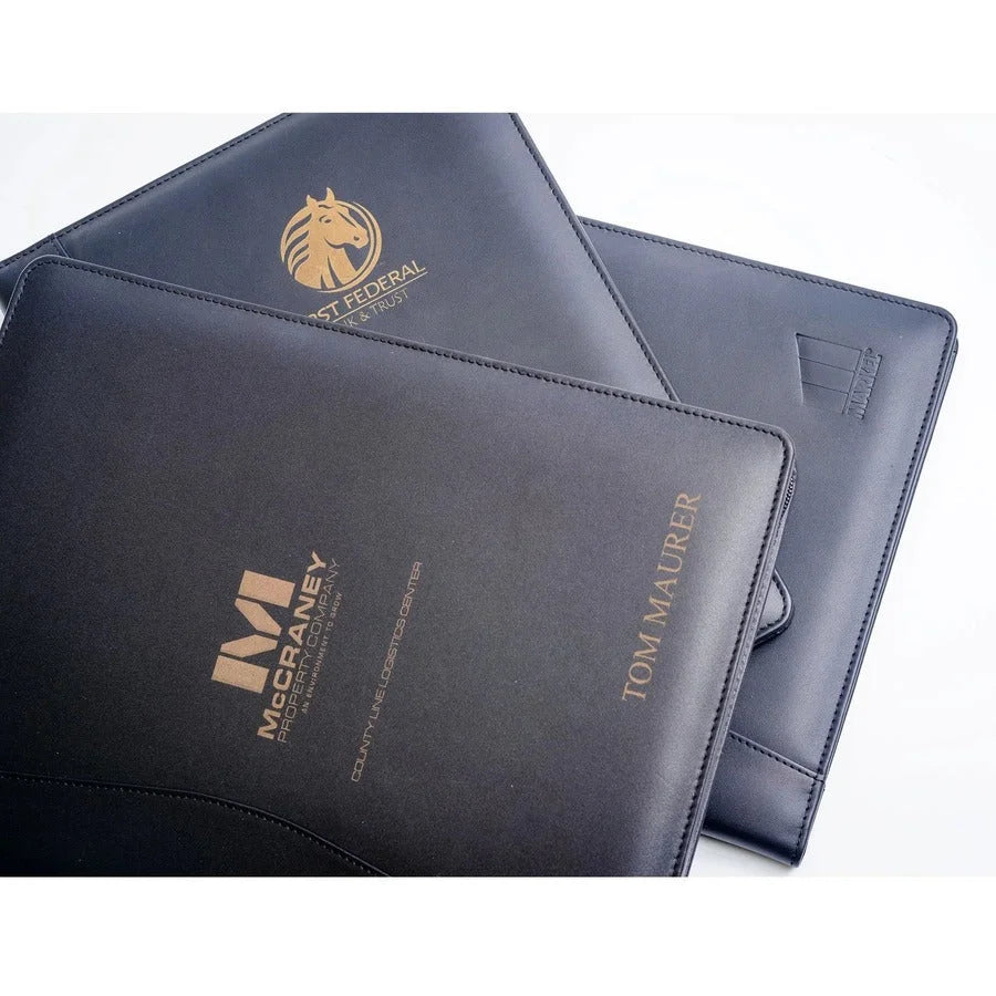 Dacasso Deluxe Letter Portfolio - 8 1/2’’ x 11’’ - Black - 1 Each - Legal & Jr. Pads