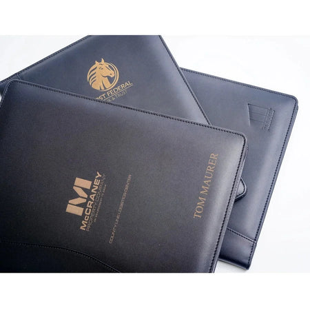 Dacasso Deluxe Letter Portfolio - 8 1/2’’ x 11’’ - Black - 1 Each - Legal & Jr. Pads