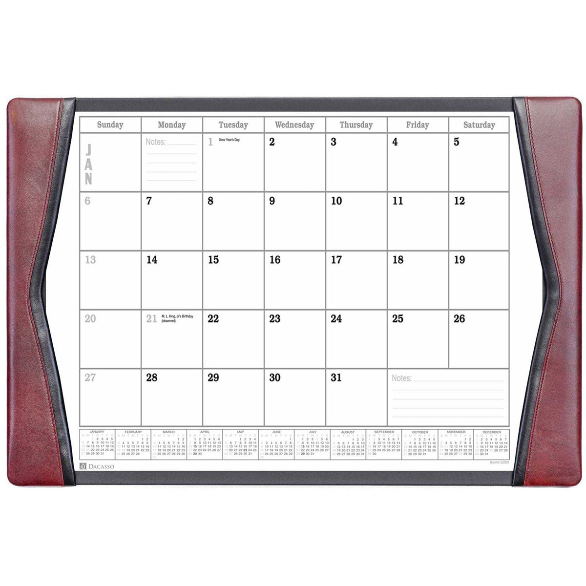 Dacasso Leather Calendar Desk Pad - 2000