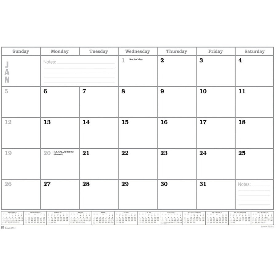 Dacasso Leather Calendar Desk Pad - Alternate-Image4