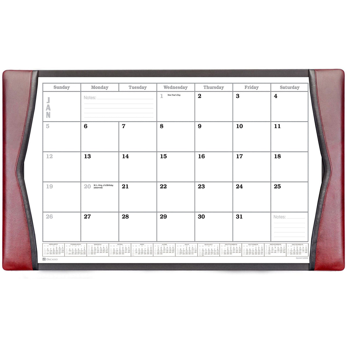 Dacasso Leather Calendar Desk Pad - 2000