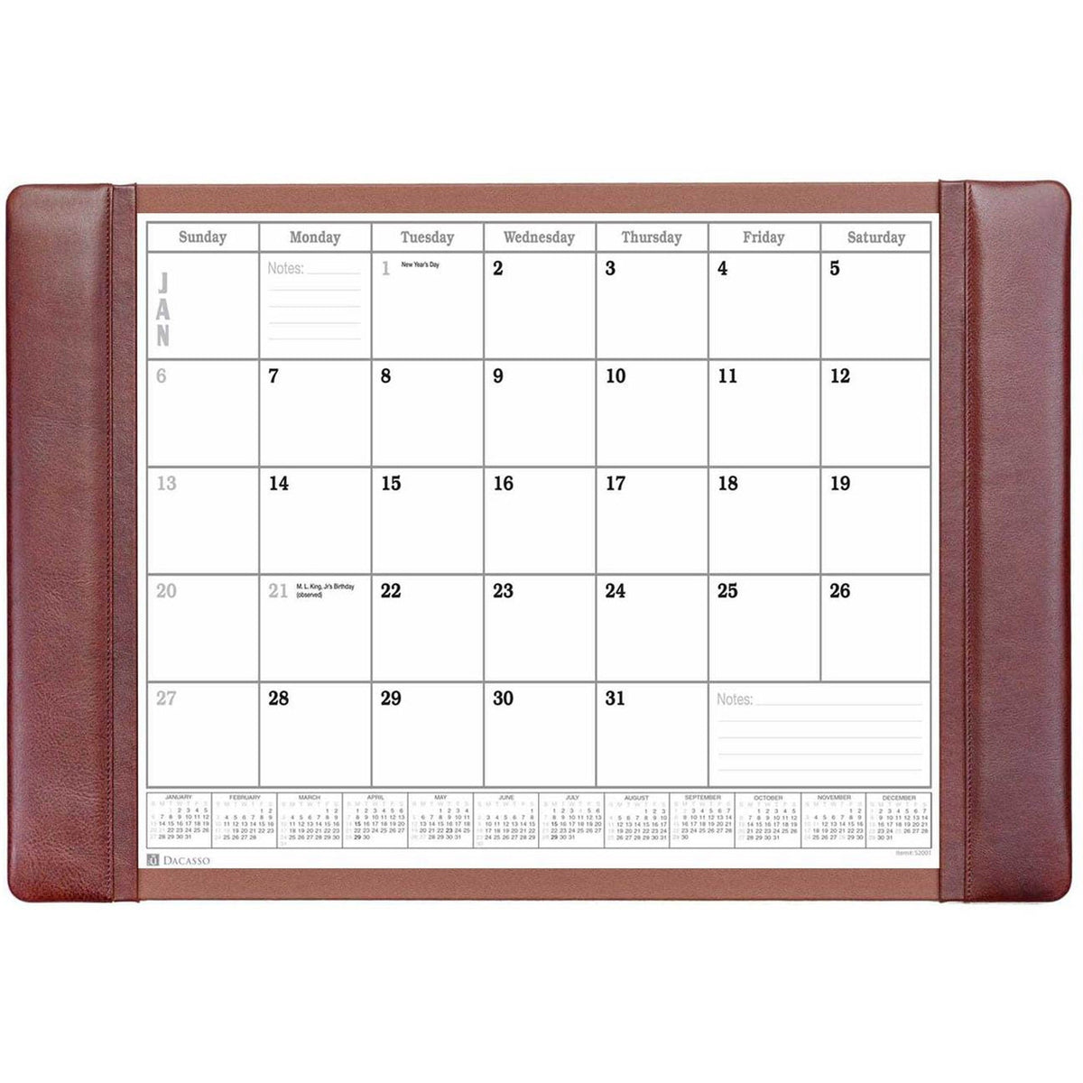 Dacasso Leather Calendar Desk Pad - 2000