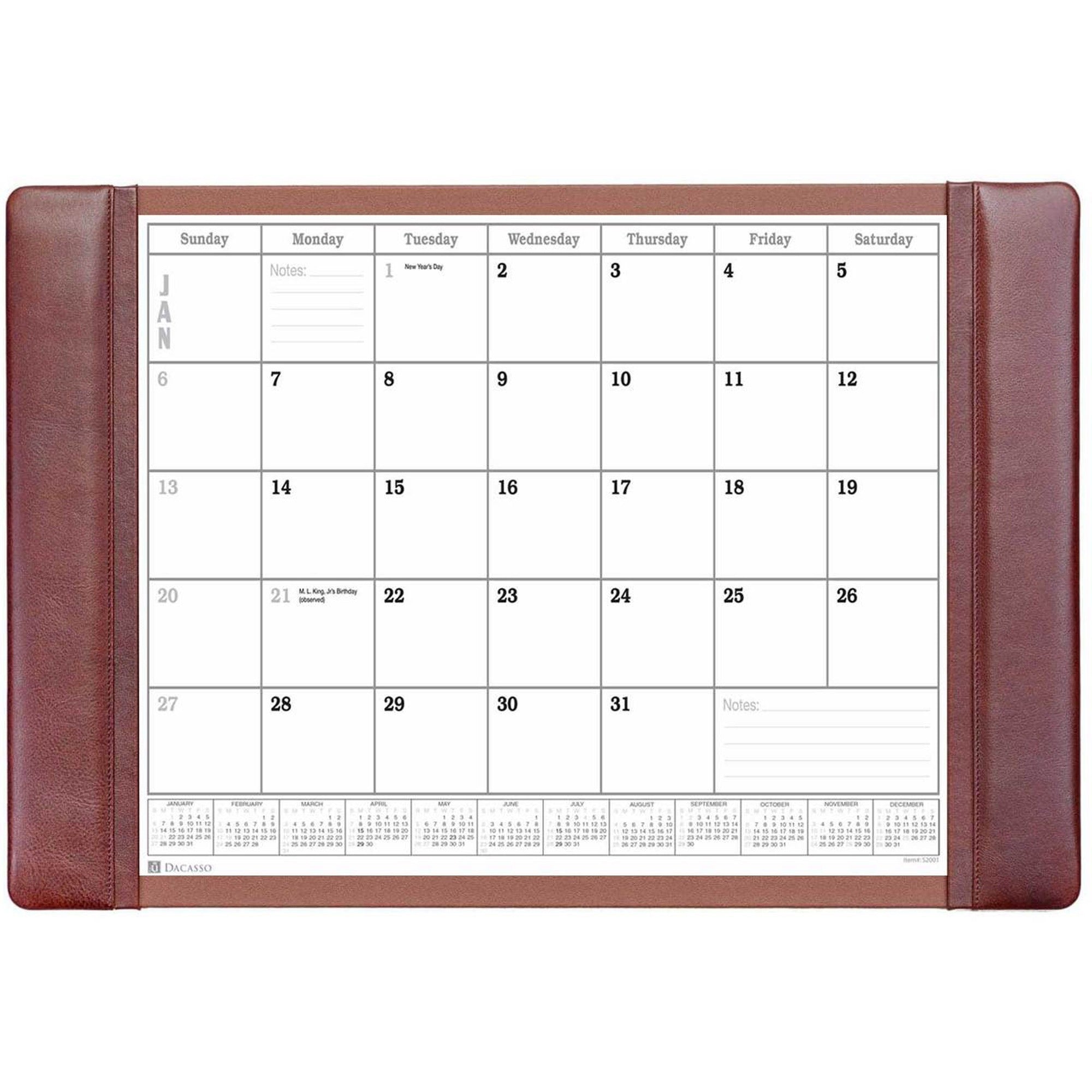 Dacasso Leather Calendar Desk Pad - 2000