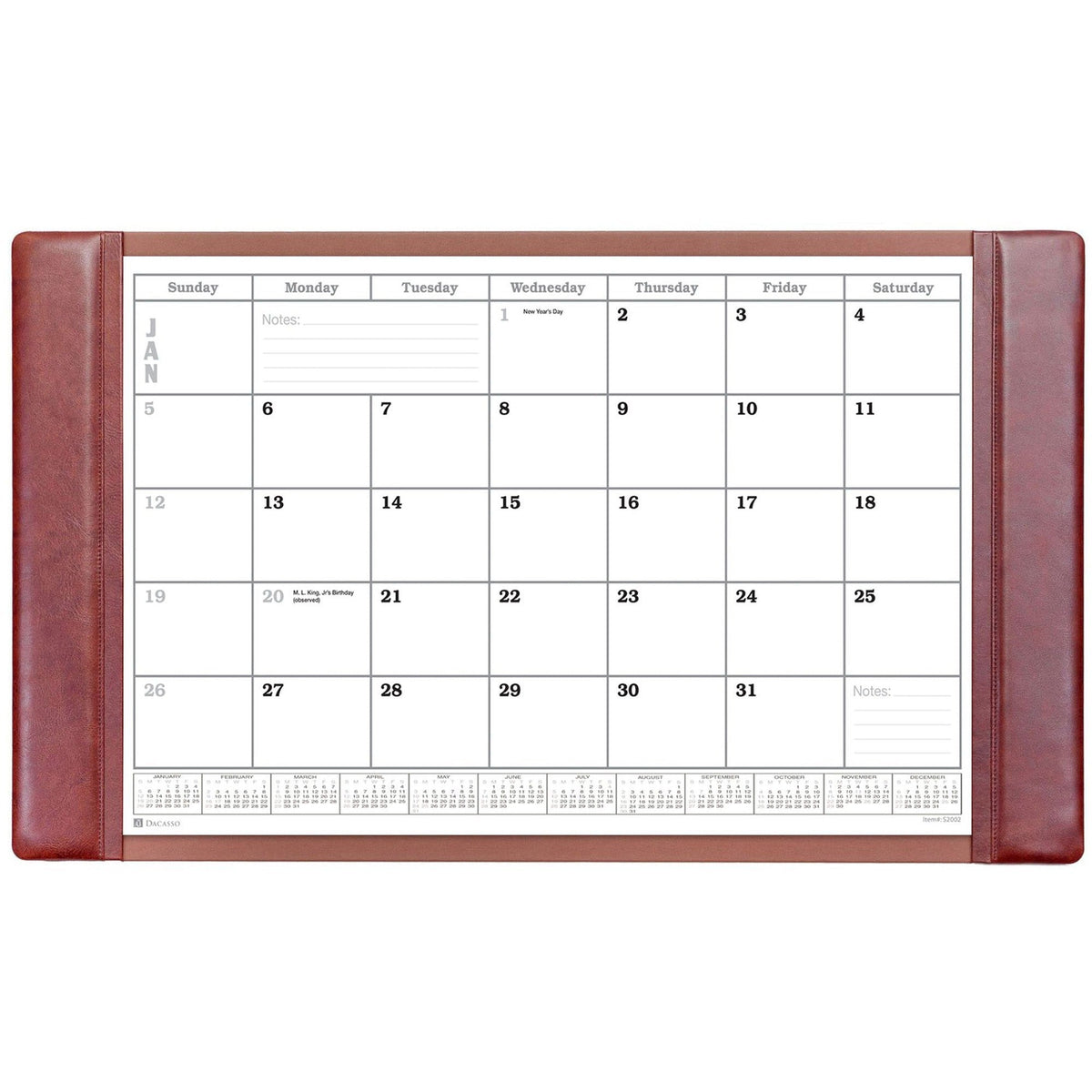 Dacasso Leather Calendar Desk Pad - 2000