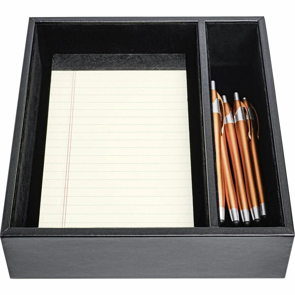 Dacasso Leather Junior Pad Organizer - Elegant Black - 5’’ x 8’’ Size - Padfolios & Holders