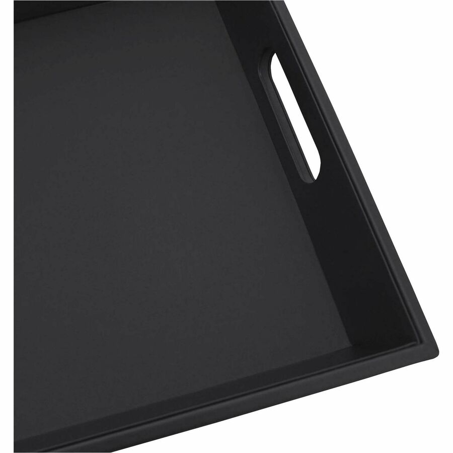 Dacasso Leather Serving Tray - Black - Body - 1 Each - Breakroom Organizers