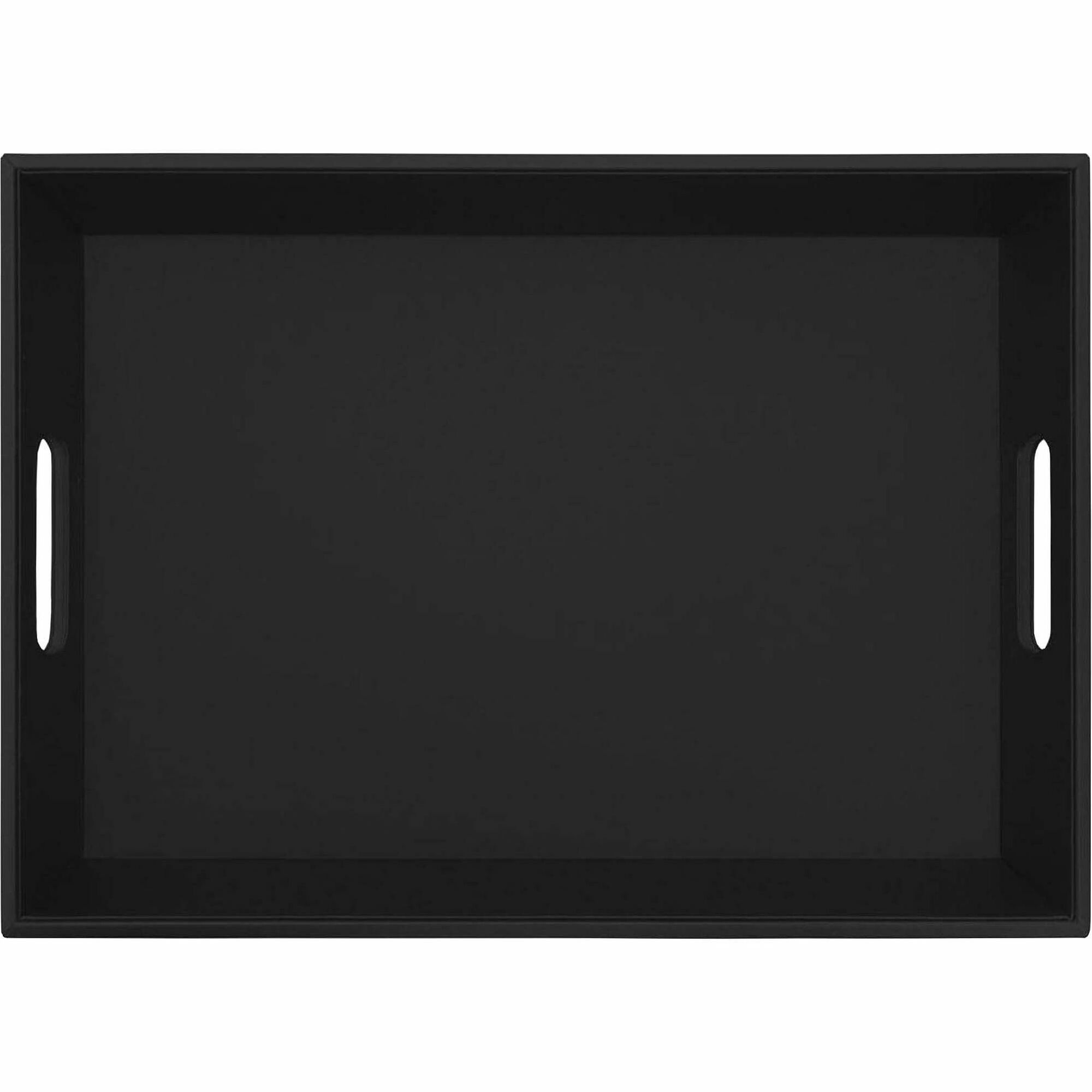 Dacasso Leather Serving Tray - Black - Body - 1 Each - Breakroom Organizers